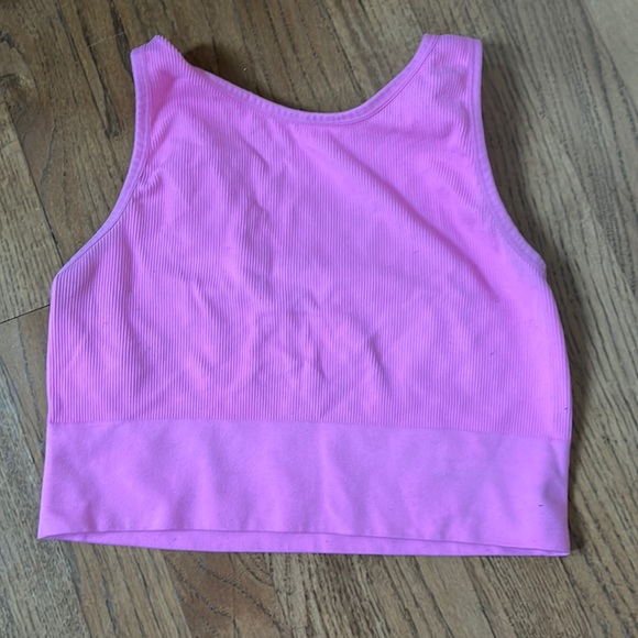 Colsie Tops Colsie Pink Ribbed Tank Crop Top Worn Once Poshmark